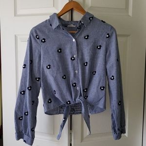 Button-Down Crop Top